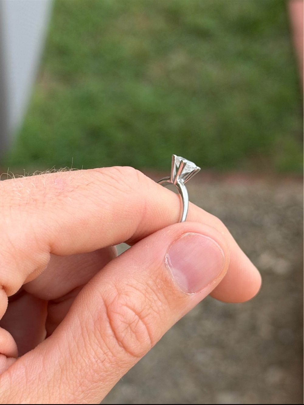 Classic Solitaire Engagement Ring in White Gold with Clear Princess Cut Stone